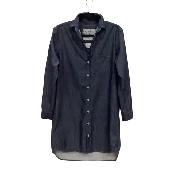 Frank & Eileen Mary Raw Rinse Denim Famous Denim Shirtdress Long Sleeve Small - Picture 2 of 15